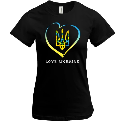 Женская футболка, черный, Love Ukraine