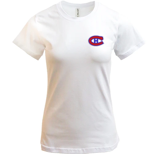 Женская футболка, Белый, Montreal Canadiens с вышитой эмблемой