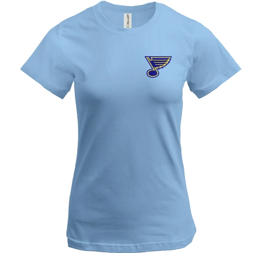 Женская футболка, Синий, Saint Louis Blues — вышитая эмблема