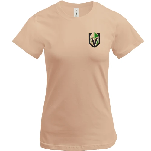 Жіноча футболка, Білий, з вишитою емблемою Vegas Golden Knights