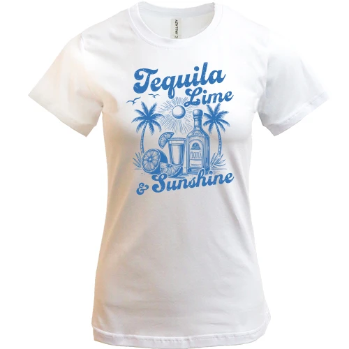 Жіноча футболка, Синій, Tequila, Lime and Sunshine