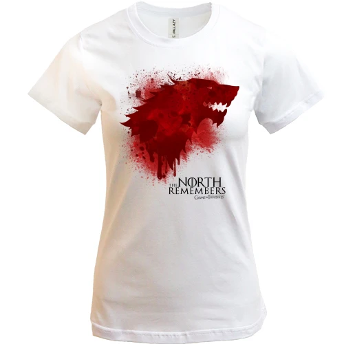 Женская футболка, белый, The North Remembers - Game of Thrones