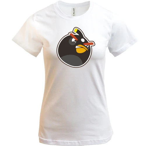 Жіноча футболка, Білий, Black bird 2