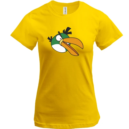Жіноча футболка, Жовтий, Green bird