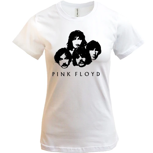 Женская футболка, Белый, Pink Floyd (лица)