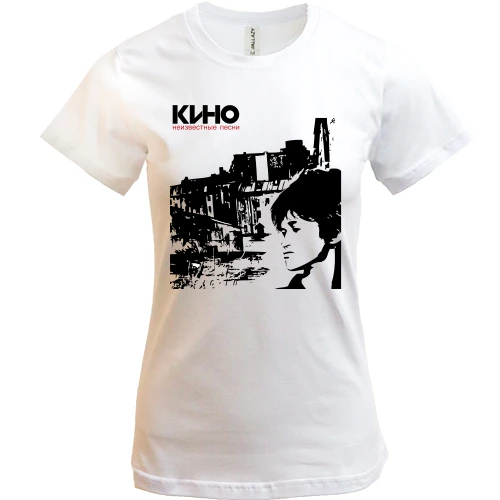 Жіноча футболка, Білий, Кіно (Ст. Цой)