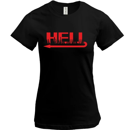 Жіноча футболка, Чорний, Hell