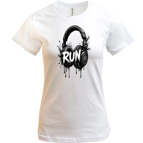 Жіноча футболка Навушники Run