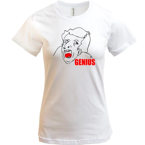 Жіноча футболка, Білий, з Генієм (Genius)