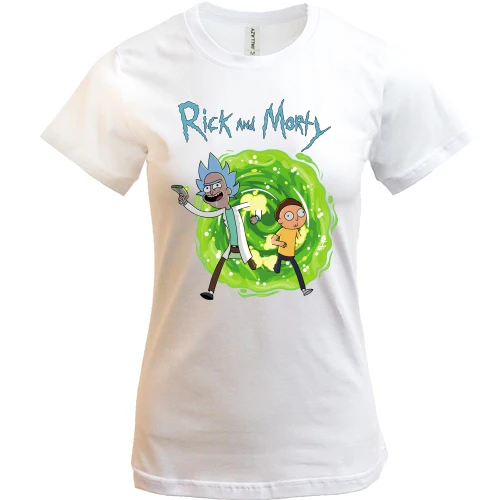 Женская футболка, Белый, Rick and Morty