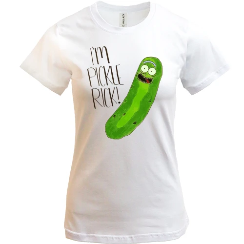 Женская футболка, Бежевый, I'm pickle Rick!
