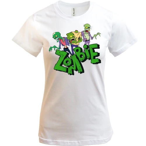 Женская футболка, Белый, Zombie