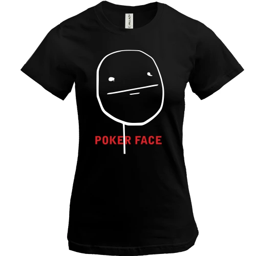 Женская футболка, Черный, Poker Face 2