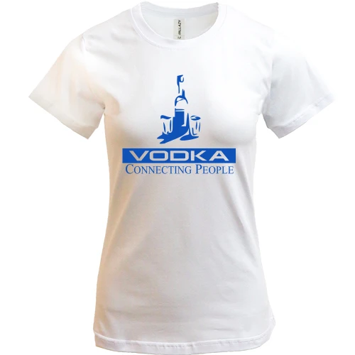 Женская футболка Vodka connecting people