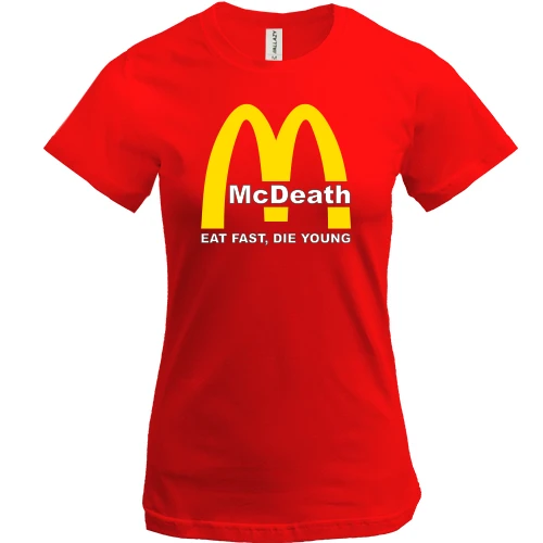 Женская футболка, Красный, McDeath