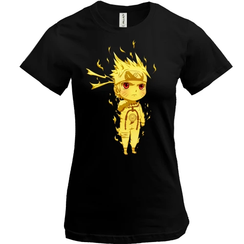 Женская футболка, Черный, Naruto Kyuubi Mode Chibi