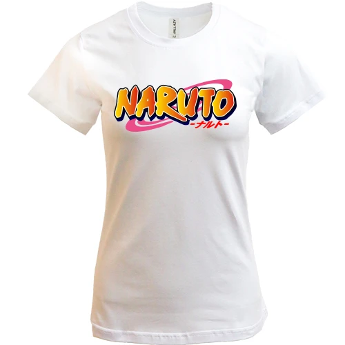 Женская футболка, Белый, с лого Naruto