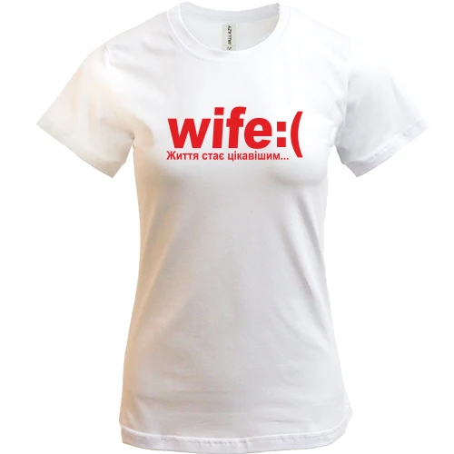 Женская футболка, Белый, Wife