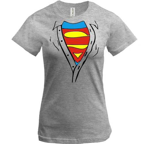 Жіноча футболка з розстебнутою сорочкою Superman