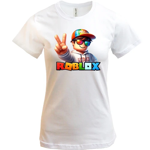 Женская футболка, Белый, RobloxMan