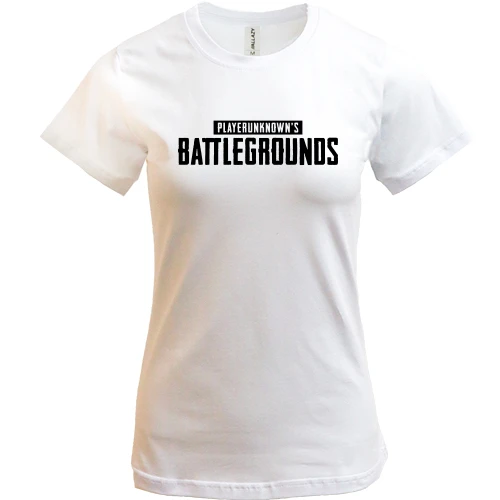 Женская футболка, Белый, PlayerUnknown’s Battlegrounds logo (2)