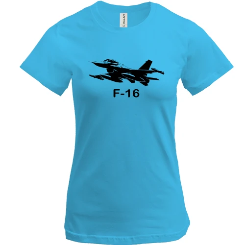 Женская футболка, Синий, F-16