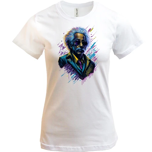 Женская футболка, Белый, Albert Einstein Art