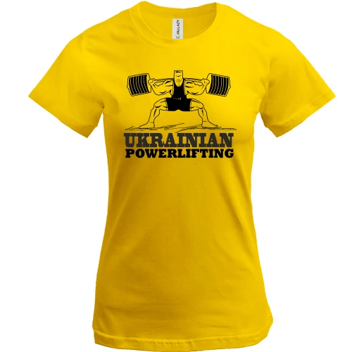 Женская футболка, Желтый, Ukranian powerlifting