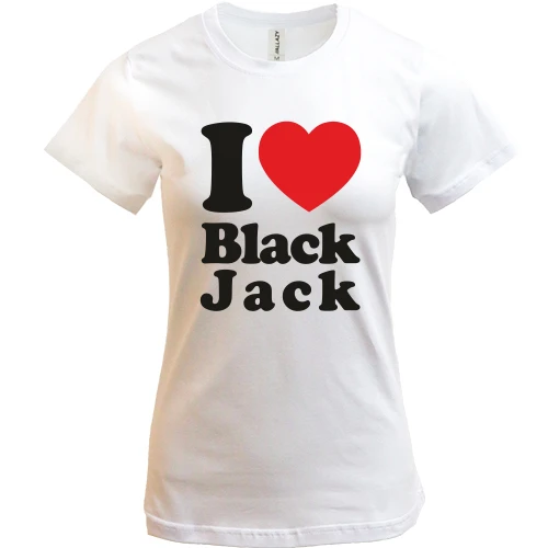 Женская футболка, Белый, I love Black Jack