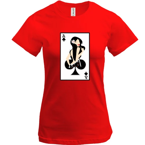 Женская футболка, Желтый, Poker Lady