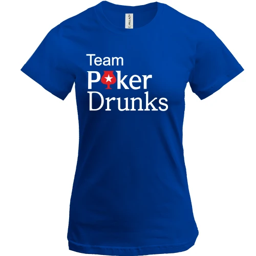 Женская футболка, Синий, Team Poker Drunks