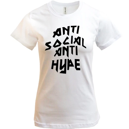 Женская футболка, Белый, Anti Social Anti Hype