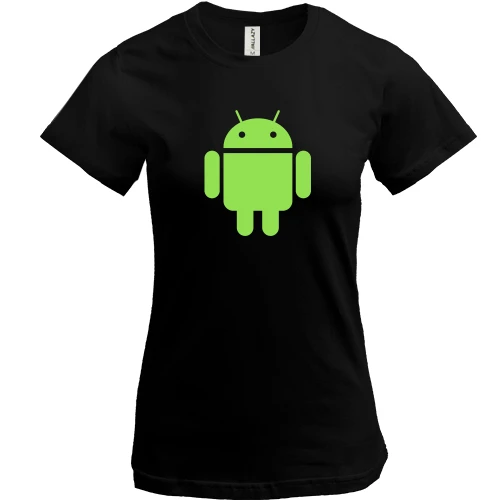 Женская футболка, Черный, Android