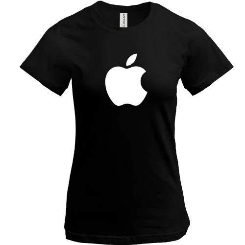 Женская футболка, Черный, Apple light