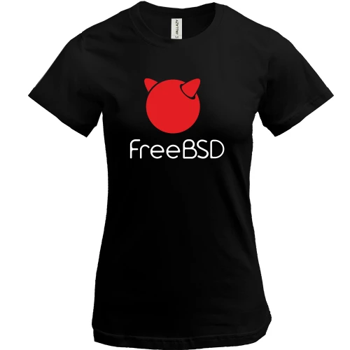 Женская футболка, Черный, FreeBSD