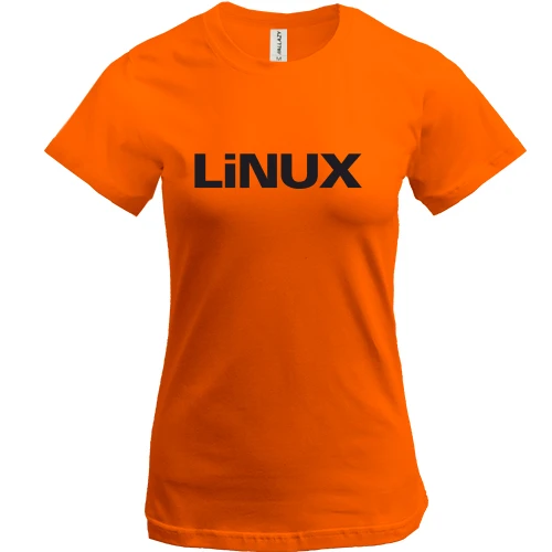 Женская футболка, Оранжевый, Linux
