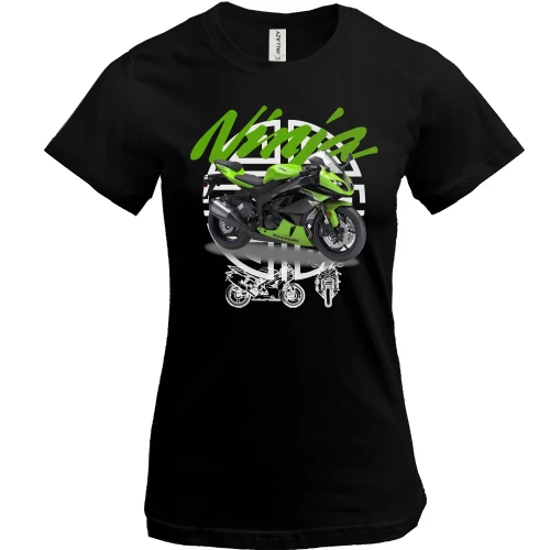 Женская футболка, черный, Kawasaki Ninja