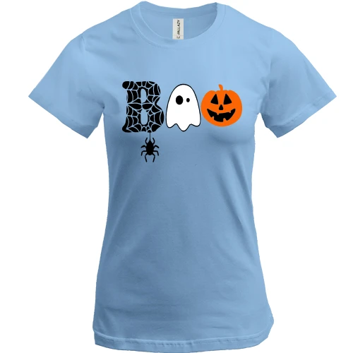 Женская футболка, Синий, Boo! (2)