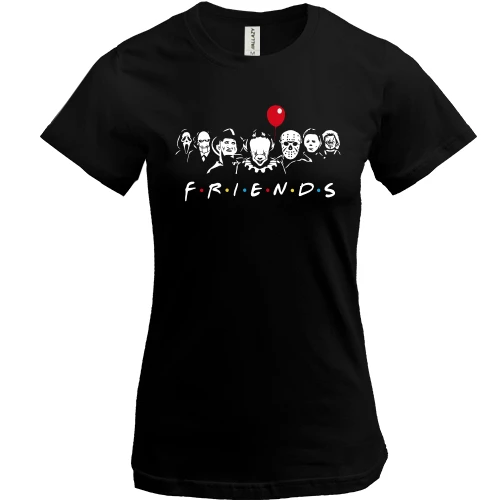 Женская футболка, Черный, Halloween Friends