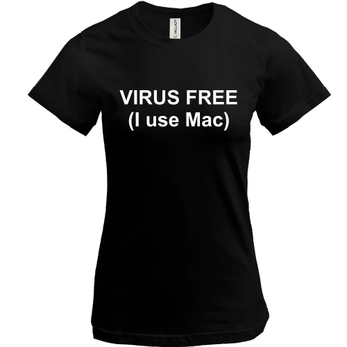 Женская футболка Virus free (I use Mac)