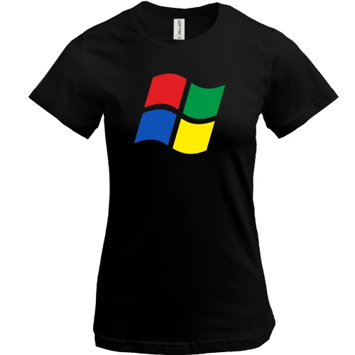 Женская футболка, Черный, Windows