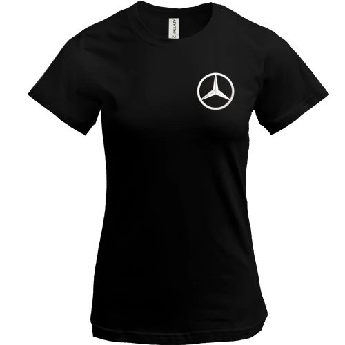 Женская футболка Mercedes с вышитым логотипом