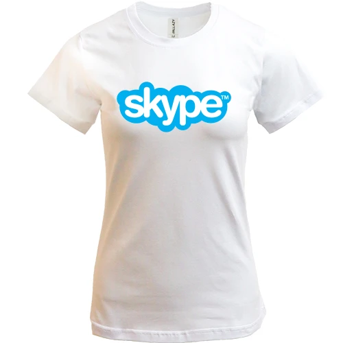Женская футболка, Белый, Skype