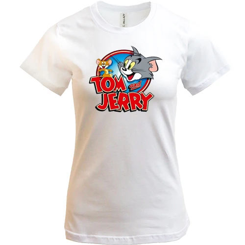 Жіноча футболка, Бежевий, Tom and Jerry