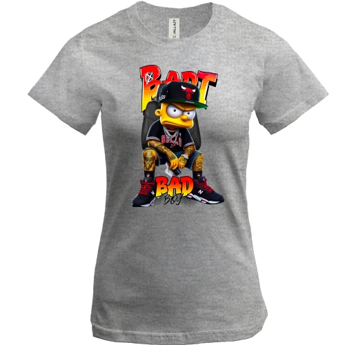 Жіноча футболка, Сірий меланж, Bad Boy Bart