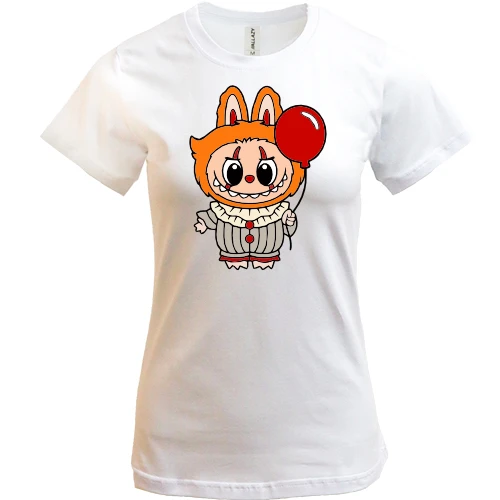 Жіноча футболка, Білий, Labubu Pennywise