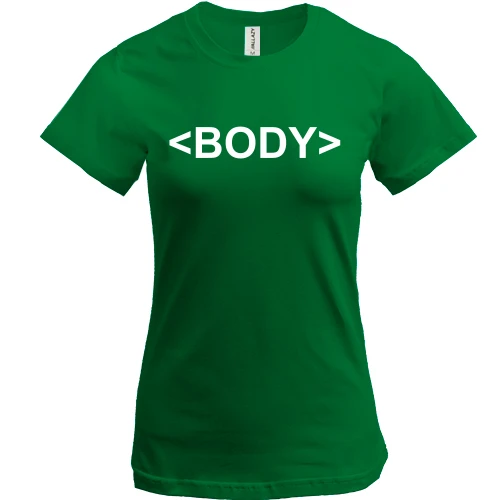Жіноча футболка, Зелений, body
