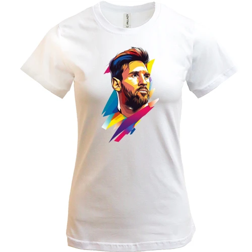 Женская футболка, Белый, Messi ART