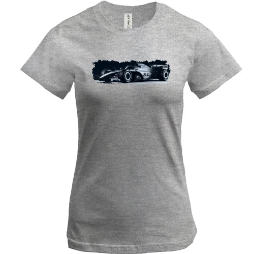 Женская футболка, Серый меланж, Cadillac F1