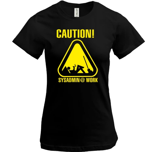 Женская футболка, Черный, Sysadmin Work